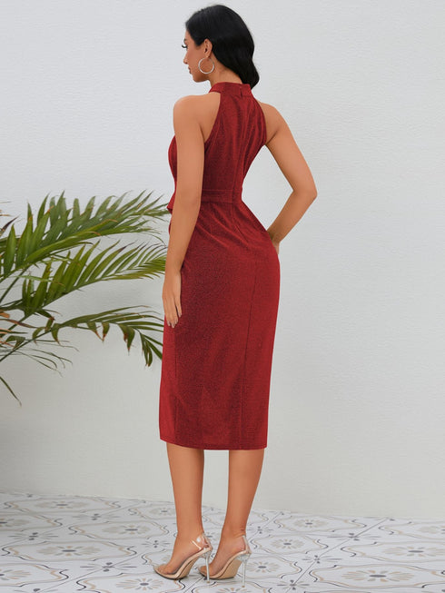 slit-ruched-mock-neck-sleeveless-dress OhSoStyled at Sophia's Style-17